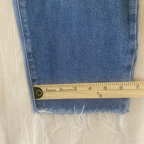 J.Crew Essential Straight Jeans Womens Size 31 Blue Denim Button-Fly Frayed Hem - Picture 13 of 13